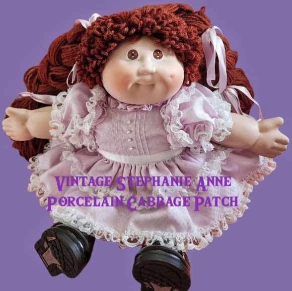 Cabbage Patch Kids Other - Vintage 1985 Porcelain Cabbage Patch Brown Eyed Brunette Stephanie Anne